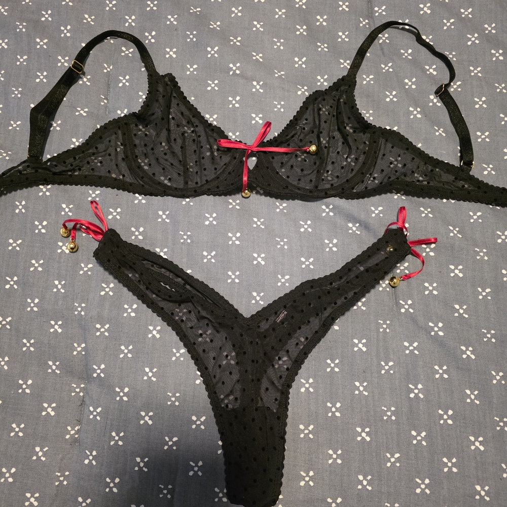 Jingle Bell Polka Dot Lingerie Set
